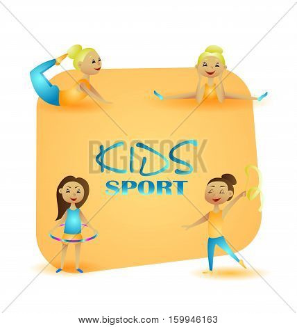 Gymnastics girl. Vector illustration sport kids sports girls