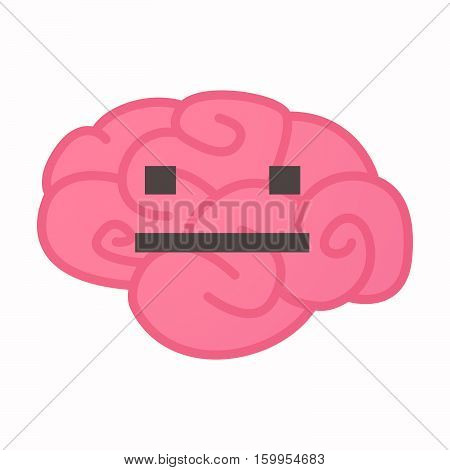 Isolated Brain With A Emotionless Text Face