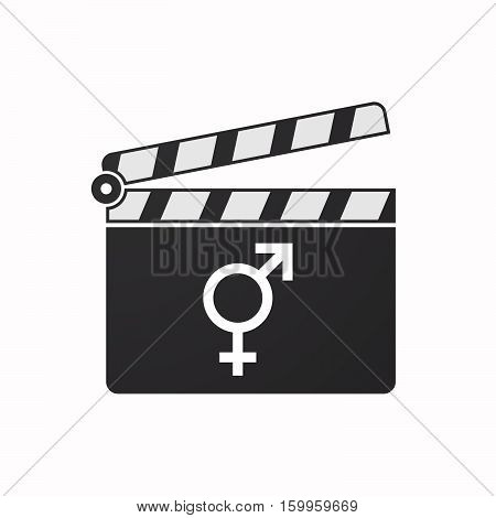 Isolated Clapper Board With A Bigender Symbol
