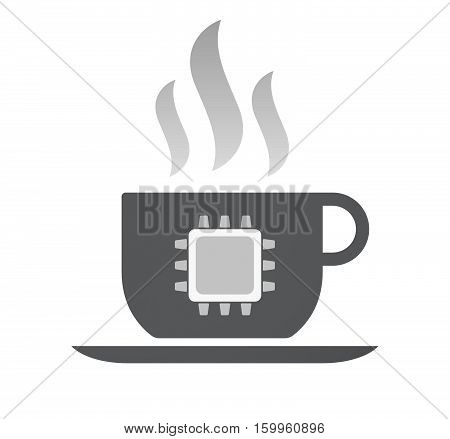 Isolated Coffee Cup With A Cpu