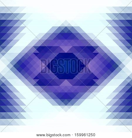 Blue and white triangles and rhombus abstract geometry seamless pattern. Can be used as a website background. Vector