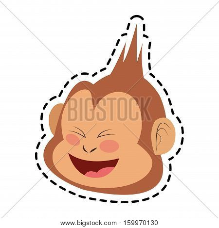 Monkey cartoon icon. Animal wildlife aple and wild theme. Isolated design. Vector illustration