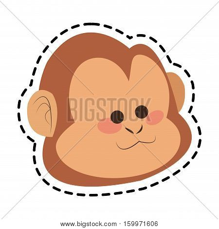 Monkey cartoon icon. Animal wildlife aple and wild theme. Isolated design. Vector illustration