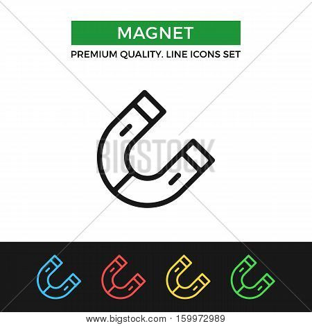 Vector magnet icon. Premium quality graphic design. Modern signs, outline symbols collection, simple thin line icons set for websites, web design, mobile app, infographics