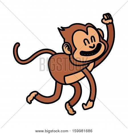 Monkey cartoon icon. Animal wildlife aple and wild theme. Isolated design. Vector illustration