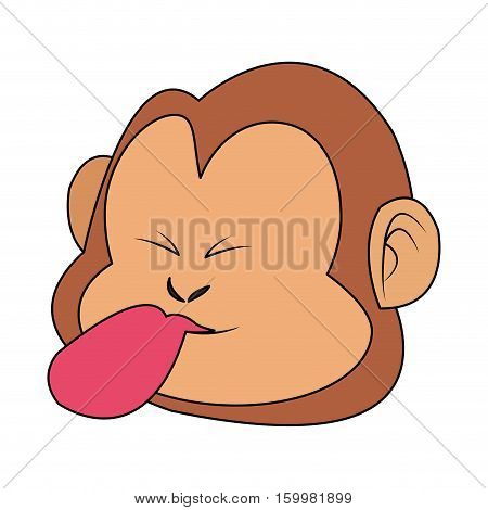 Monkey cartoon icon. Animal wildlife aple and wild theme. Isolated design. Vector illustration