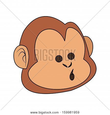 Monkey cartoon icon. Animal wildlife aple and wild theme. Isolated design. Vector illustration