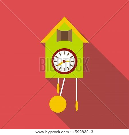 Cuckoo clock icon. Flat illustration of cuckoo clock vector icon for web