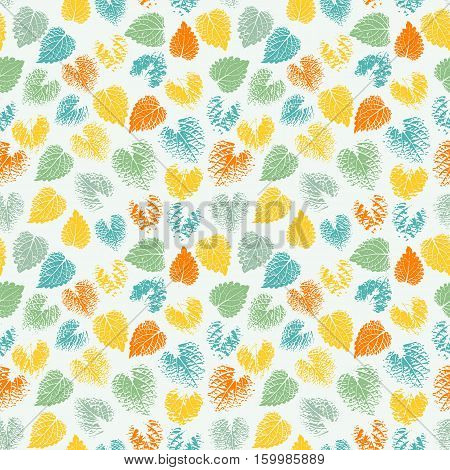 Seamless Light Color Realistic Pattern With A Silhouette Of The Leaves.
