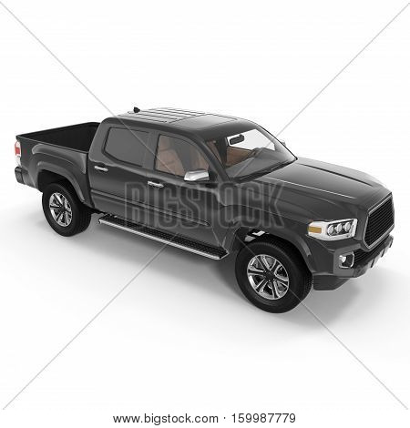 Pickup Truck on white background. 3D illustration