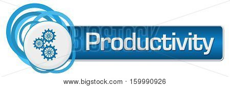 Productivity concept image with text and gears symbol.