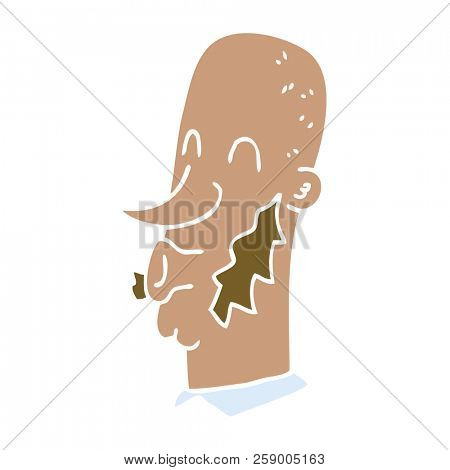 cartoon doodle man with muttonchop facial hair
