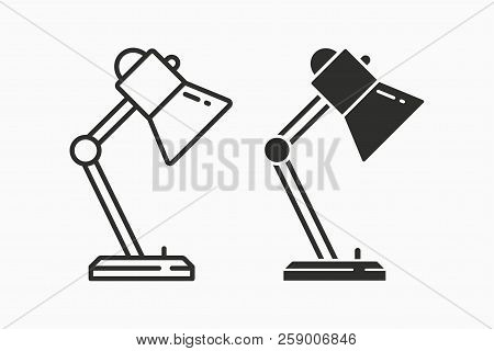 Table Lamp Light Vector Icon For Graphic And Web Design.