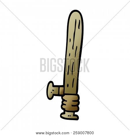 cartoon doodle wooden truncheon
