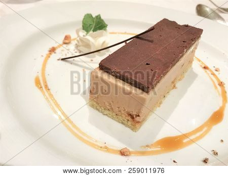 Fancy, Gourmet Chocolate Dessert With Whipped Topping