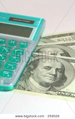 Calcalator vert avec des Dollars