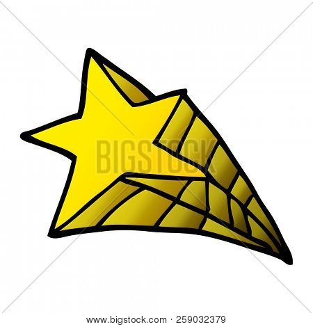 cartoon doodle shooting star