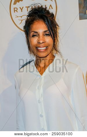 Khandi Alexander arrives at the The Art Of Social Media EMMY Gifting Lounge at the Waldorf Astoria Hotel, Beverly Hills, CA on Sept. 15, 2018.