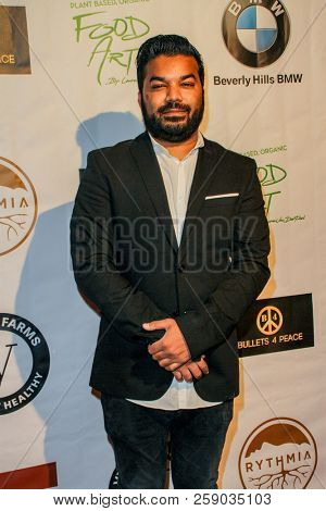 Adrian Dev arrives at the The Art Of Social Media EMMY Gifting Lounge at the Waldorf Astoria Hotel, Beverly Hills, CA on Sept. 15, 2018.