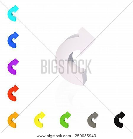 Set Of Arrows. Threedimensional. The Direction Of Rotation. Vector Illustration