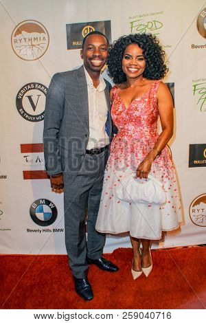 Melvin Jackson Jr. and Kelly Jenrette arrive at the The Art Of Social Media EMMY Gifting Lounge at the Waldorf Astoria Hotel, Beverly Hills, CA on Sept. 15, 2018.