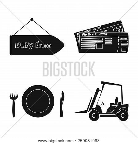 Vector Illustration Of Airport And Airplane Icon. Set Of Airport And Plane Stock Vector Illustration