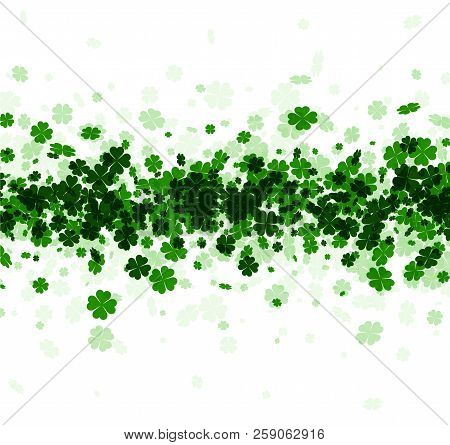 Saint Patrick's Day Background With Four-leaved Shamrocks.