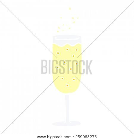 cartoon doodle champagne flute