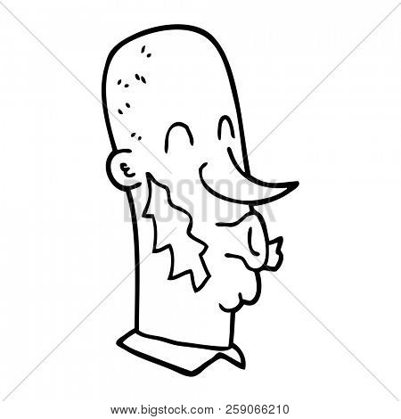 line drawing cartoon man with side burns