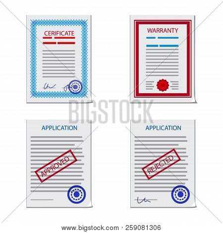 Vector Illustration Of Form And Document Icon. Set Of Form And Mark Vector Icon For Stock.
