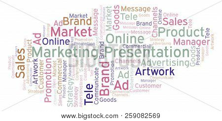 Word Cloud With Text Marketing Presentation. Wordcloud Made With Text Only.