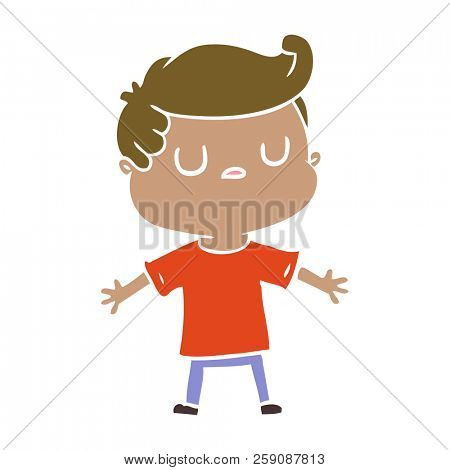 flat color style cartoon aloof man