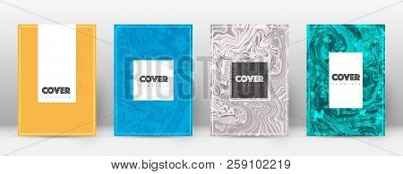 Abstract Cover. Ideal Design Template. Suminagashi Marble Hipster Poster. Ideal Trendy Abstract Cove