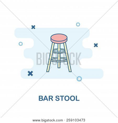Bar Stool Creative Icon In Color. Simple Element Illustration. Bar Stool Concept Symbol Design From 