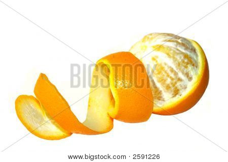 Orange mit geschweiften geschälte Haut