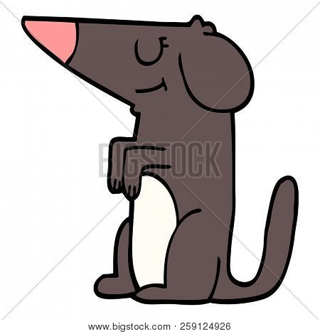 cartoon doodle well behaved dog