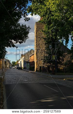 Altlandsberg, Germany - June 30, 2018: Streets Of A Small Historic Town Near Berlin. The First Menti
