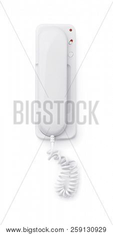  Wire audio door phone isolated on white