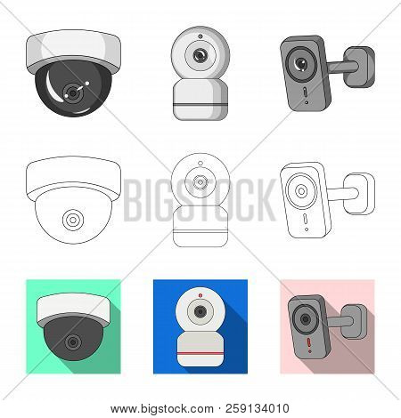 Vector Design Of Cctv And Camera Icon. Set Of Cctv And System Vector Icon For Stock.
