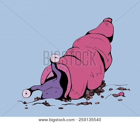 Pink Snail Crazy Pink And Violet Snail Watching At You