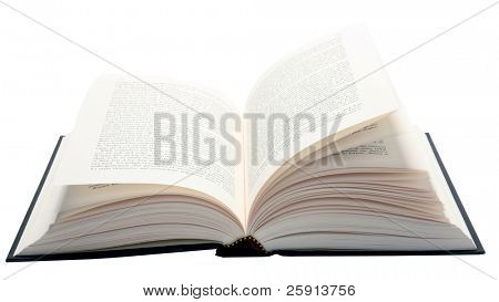 beyaz izole açık bir kitap