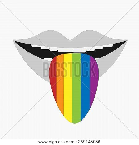 Vector Colorful Abstract Lips Logo, Sign, Emblem Design Element