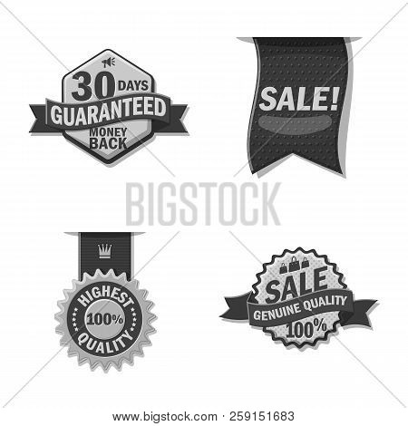 Vector Illustration Of Emblem And Badge Icon. Set Of Emblem And Sticker Stock Symbol For Web.