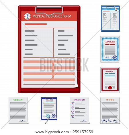 Isolated Object Of Form And Document Logo. Set Of Form And Mark Stock Vector Illustration.