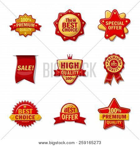 Vector Design Of Emblem And Badge Symbol. Set Of Emblem And Sticker Vector Icon For Stock.
