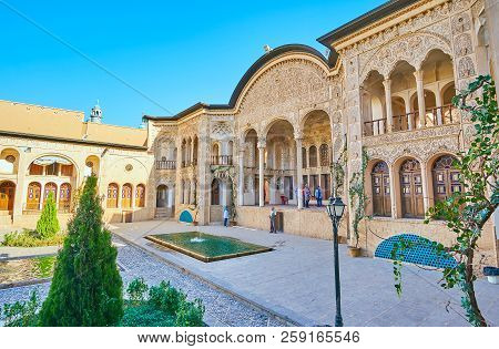 Kashan, Iran - October 22, 2017: Historical Tabatabaei House Is Famous For Its Outstanding Architect