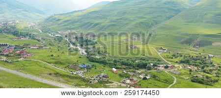Fiagdon High Mountain Village In Kurtatinskoe Gorge, Republic Of North Ossetia, Russia