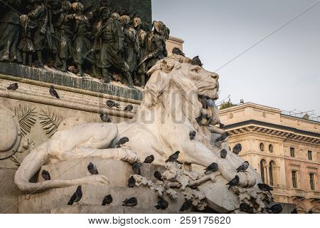 Monument In Honor Of Victor Emmanuel Ii Which Is In Piazza Del Duomo