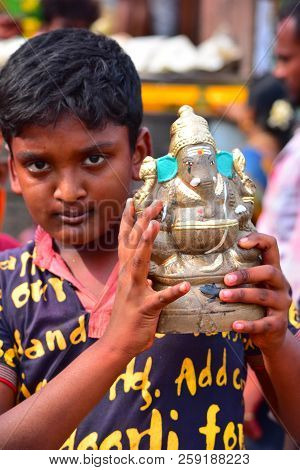 Anaipatti, Tamilnadu - India - September 15 2018: The Ganesha Chaturthi Festival