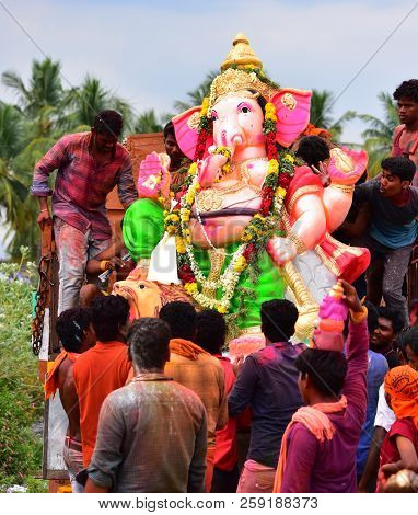 Anaipatti, Tamilnadu - India - September 15 2018: Ganesh Chaturthi Festival